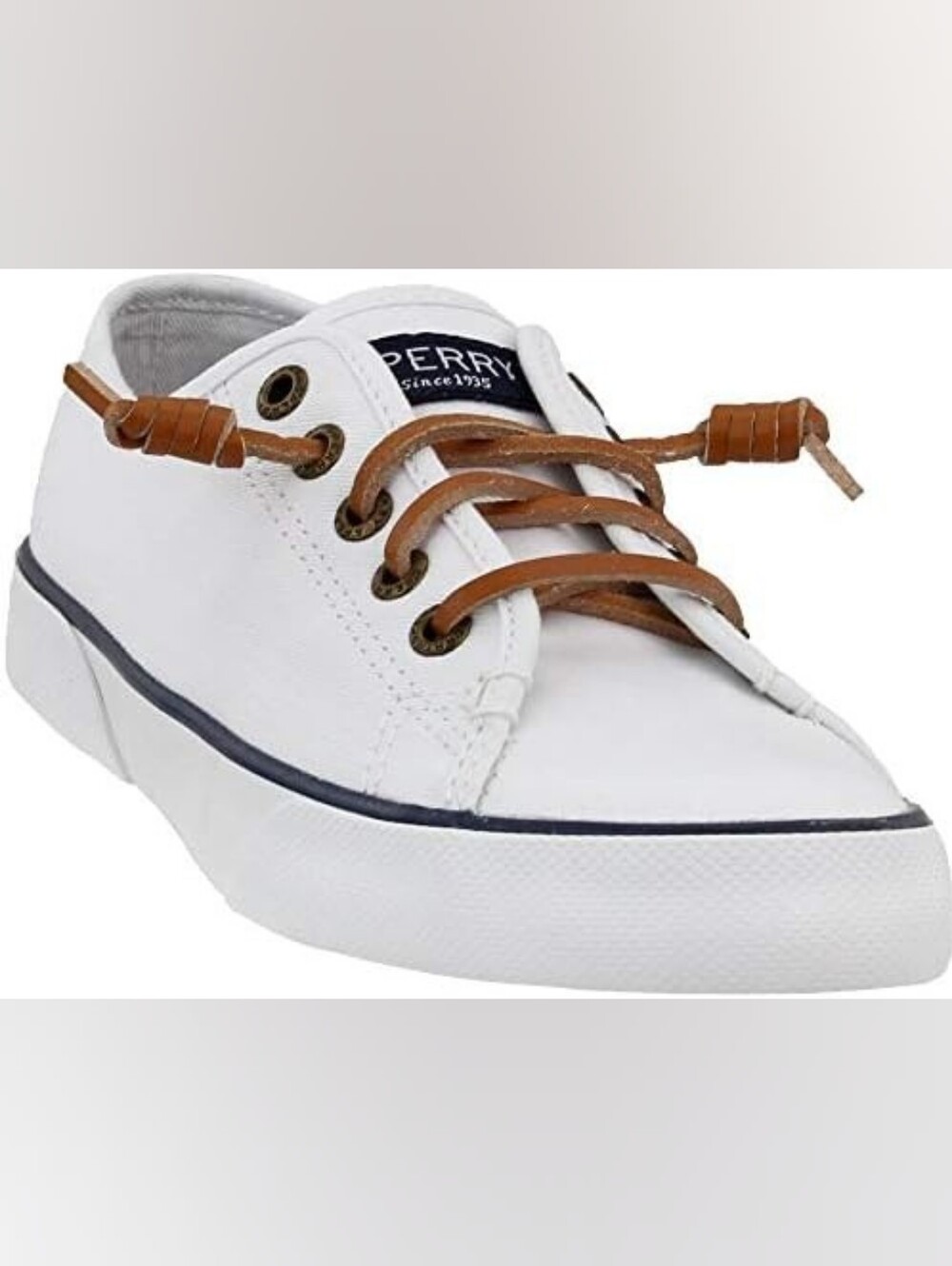 Sperry Womens Pier View Sneakers Boat Shoes White Memory Foam 6.5